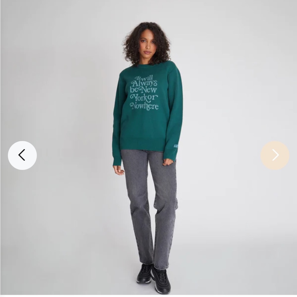 New York or Nowhere green always knit sweater XL NWT